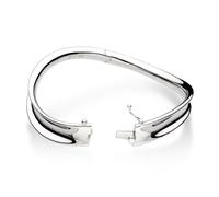 Kit Heath Serenity Rhodium Plated M/L Hinged Bangle | Acotis - Rhodium Plated / Sterling Silver