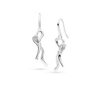 Kit Heath Serenity Ribbon Bow Loop Rhodium Plated Drop Earrings 61189RP - Sterling Silver / Rhodium Plated