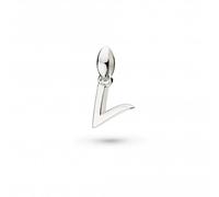 Kit Heath Signature Skript Lowercase v Charm Pendant 9197RPV - - Sterling Silver / Rhodium Plated