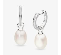 Kit Heath Silver Revival Classic Pearl Glitz Hoop Earrings 50429FPC