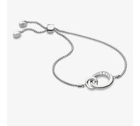 Kit Heath Sterling Silver Bevel Cirque Link Cubic Zirconia Pave Toggle Bracelet 7152CZ