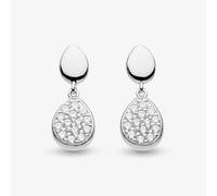 Kit Heath Sterling Silver Coast Pebble Glisten Cubic Zirconia Pave Drop Earrings 60188CZ