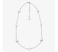 Kit Heath Sterling Silver Coast Pebble Pearl Station Necklace 90183FP