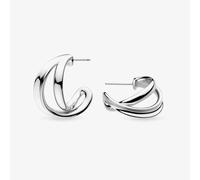Kit Heath Sterling Silver Serenity Crossover Hoop Earrings 61186RP