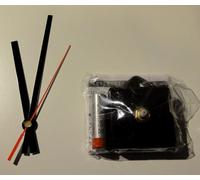 Kit including to turn a 12" inch 33RPM Vinyl LP Album Record into a Clock. (Black Hands with Red Second Hand)