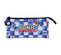 Sonic The Hedgehog - SEGA Sega-Sonic Blue Lay-FAN Triple Pencil Case 2.0, Blue, 23 x 11 cm