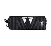 Wednesday Uniform-2.0 FAN Square Pencil Case, Black, 21 x 8 cm