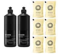 Kit & Kin Eco Toilet Cleaner 2 x 1L Bottles + 6 Refills | Non-toxic Bleach Alternative | Removes Limescale and Kills Bacteria | 100% Naturally Derived | No Harsh Chemicals | Made in UK