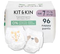 Kit & Kin Premium Eco Nappy Pants Size 7 | 15+ kg / 33+ lbs | Maxi Pull Ups | 6 Packs / 96 Pants | Hypoallergenic & Sustainable | Vegan & Chlorine-Free | Superior up to 12 Hour Leak Protection