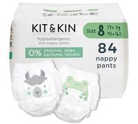 Kit & Kin Premium Eco Nappy Pants Size 8 | 19 kg+ / 41 lbs+ | Maxi Pull Ups | 6 Packs / 84 Pants | Hypoallergenic & Sustainable | Vegan & Chlorine-Free | Superior up to 12 Hour Leak Protection