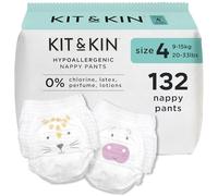 Kit & Kin Premium Nappy Pants Size 4 | 9-16 kg / 20-33 lbs | Maxi Pull Ups | 6 Packs / 132 Pants | Hypoallergenic | Vegan & Chlorine-Free | Superior up to 12 Hour Leak Protection