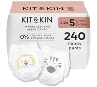 Kit & Kin Premium Nappy Pants Size 5 | 12-17 kg / 27-38 lbs | Maxi Pull Ups | 12 Packs / 240 Pants | Hypoallergenic & Sustainable | Vegan & Chlorine-Free