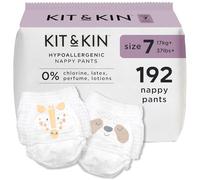 Kit & Kin Premium Nappy Pants Size 7 | 17+ kg / 37+ lbs | Maxi Pull Ups | 12 Packs / 192 Pants | Hypoallergenic | Vegan & Chlorine-Free | Superior up to 12 Hour Leak Protection