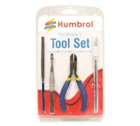 Kit Modeller's Needle File, Tweezers, Side Cutter & Craft Knife Tool Set - - humbrol modellers tool set ag9150 small building