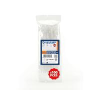 Kit of 100 White Plastic Cable Ties - Professional Cable Ties 3.6x140 mm, Nylon 6.6, Highly Break-Resistant