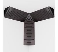 Kit of 3 sets of mini Bass Trap "PULSE-mini" and one set of "TRICUB-Pulse" | Acoustic Foam with Perforated Laminated HDF Plate (Wenge, PULSE-m+cubPuls)