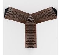 Kit of 3 sets of mini Bass Trap "WAVE-mini" and one set of "TRICUB-Wave" | Acoustic Foam with Perforated Laminated HDF Plate (Nut, WAVE-m+cubWav)