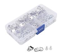 Kit para colgar Cuadros con anillo en D, 80 piezas, gancho único de Hierro, tornillos para colgar Cuadros, herrajes duraderos para sala de Estar, dormitorio, Negro y Plateado
