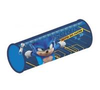 GIOVAS Sonic The Hedgehog Pencil Case Cylindrical 21 cm Pencil and Pen Case with Zip Sonic School Case, Blue, One Size, School Case