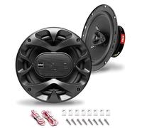 Kit Set for Boss Audio Systems CH6530B 2 Coaxial Speakers 3-Way 16.5 cm 6.5 Inch 150 Watt RMS 300 Watt Max Rubber Suspension per Pair + 5 Free Stickers