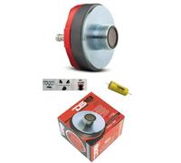 Kit Set for DS18 PRO-DR1.35 1 Compression Driver 200 Watt RMS 400 Watt Max Thread 3.2 cm for Trumpets Home Party 8 Ohm 103 dB Coil 3.2 cm, 1 Piece + Capacitor and 3 Free Stickers