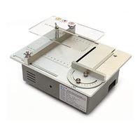 Kit Standard de tournage d'outils DIY, mini tourna 未处理 Mini Wood Lathe Machine, 120W DIY Table Saw Adjustable Height 30mm Angle 0-90 Degrees Multicolor Multiple Sizes(Bright Silver,A)