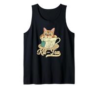 Kit Tea Black Kitty A Cup Of Cat Tea Lover Tank Top