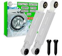 Kit to Repair 2 Pieces Washing Machine Shock Absorbers 90N 245 mm - 180 mm with Holes Ø 8 mm Ø 11 mm with the Code 00742719 742719 00673541 673541 for Bosch for Siemens - Warranty 5 years - ONIX TECH