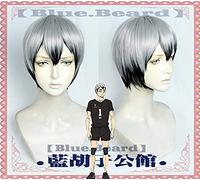 Kita Shinsuke Cosplay Wig Anime Haikyuu!! 30cm Shinsuke Kita Short Black Gray Styled Synthetic Hair Costume Wigs+ Wig Cap