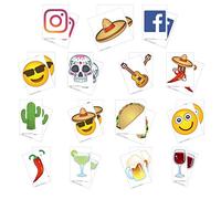 KitAbility Taco Tuesday Get Social 4 Inch Set for White Message Board Sidewalk Signs, Includes Cinco de Mayo Emoji, Social Media, and More
