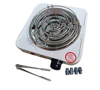 KitaBulb Electric Charcoal Burner 1000W White Hot Plate for Coconut Coal Coffee/Tea/Milk- include Grid and Tongs