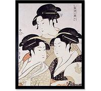 Kitagawa Utamaro Three Beauties Of The Present Day Unframed Wall Art Print Poster Home Decor Premium