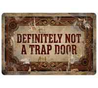 KITAIOPT Low Profile Non Slip Doormat, Ancient Scroll “Definitely NOT A Trap Door” Graphic, 0.12" (3mm) Ultra Thin Felt Mat for Mysterious Cellar Indoor Doorway