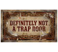 KITAIOPT Low Profile Non Slip Doormat, Ancient Scroll “Definitely NOT A Trap Door” Graphic, 0.12" (3mm) Ultra Thin Felt Mat for Mysterious Cellar Indoor Doorway