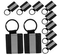 KITANDOVE 10pcs Reflective Keychain Tags Double-sided High Visibility Zipper Pulls Black Reflective Backpack Accessories for Safety