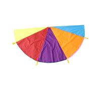 KITANDOVE 2 Play Parachute Rainbow Umbrella 12ft Diameter Sturdy for Outdoor Indoor Sports Activities for Parties Group Exercises