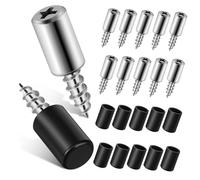 KITANDOVE 20pcs Self-Tapping Screws Cabinet Laminate Support, Shelf Peg Screw in Shelf Pins for Bookshelf Cabinet Wardrobe Glass Cupboard