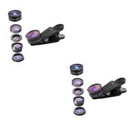 KITANDOVE 2pcs 5 1 5-in-1 Mobile Phone Camera Lens Kit 198° Fisheye 0.63x Wide Angle 15x Macro 2x Teleconverter Cpl Polarized Lens for Smartphones