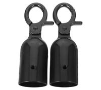 KITANDOVE 2pcs Rope End Clasp for Stanchions Rope Hook Fittings Cord End Caps for Barriers Barrier Heavy Duty Zinc Alloy Stopper Black