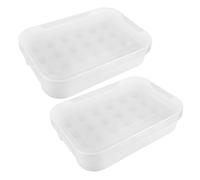 KITANDOVE 2pcs Stackable Egg Container Holders Refrigerator Organizer Bins for Freshness Preservation Multi-layer Egg Storage Trays for Efficient Fridge Organization