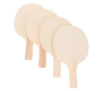 KITANDOVE 4Pcs DIY Unpainted Table Tennis Paddle Blanks Craft Your Own Unique Designs for Enhanced Gameplay Durable Weather Resistant Rackets for Personalization and Control