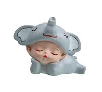 KITANDOVE Elephant Cake Sculpture Ornaments for Adorable Decorative Statues Light Grey for Birthday Parties Showers and Themed Celebrations
