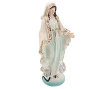 KITANDOVE Mini Mary Statue Resin Catholic Figurine Blessed Mother Our Lady of Guadalupe Sculpture with Mexican Ethnic Design Small Desktop Marian Ornament for Church Altar Home Devotional