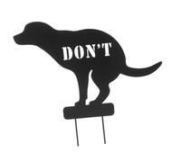 KITANDOVE No Pooping Dog Sign Stake Retro Metal Garden Decoration for Lawn Warning Notice with Creative Design