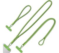 KITANIS Cell Phone Lanyard,Adjustable Wrist Strap,Neck Strap,Crossbody Strap,with 4 Pcs Phone Techer Tab, 6.3''wrist Strap/16.9''neck Strap/24.8''crossbody Strap-green, Large