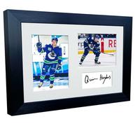 Kitbags & Lockers 12x8 A4 Quinn Hughes Vancouver Canucks NHL Autographed Signed Signature Photo Photograph Picture Frame Ice Hockey Poster Gift Triple