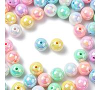 KitBeads 100pcs 16mm Bubblegum Beads AB Colour Plated Chunky Beads Acrylic Round Ball Beads for Jewellery Making Bulk