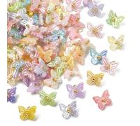 KitBeads 100Pcs Colorful Butterfly Charms ABS Plastic Mini Insect Animal Charm Spring Pendants for Jewelry Making Bracelets Earrings Necklace Bulk