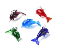 KitBeads 10Pcs 5 Colors Handmade Dolphin Charms Glass Lampwork Sea Life Ocean Aniaml Beads for Jewelry Making Bracelets Earrings Necklaces Crafts