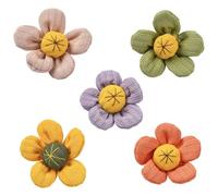 KitBeads 10Pcs 5 Colors Sunflower Pins Cute Floral Cotton Fabric Flower Brooch for Backpack Party Dress Suits Hats Clothes Accessories